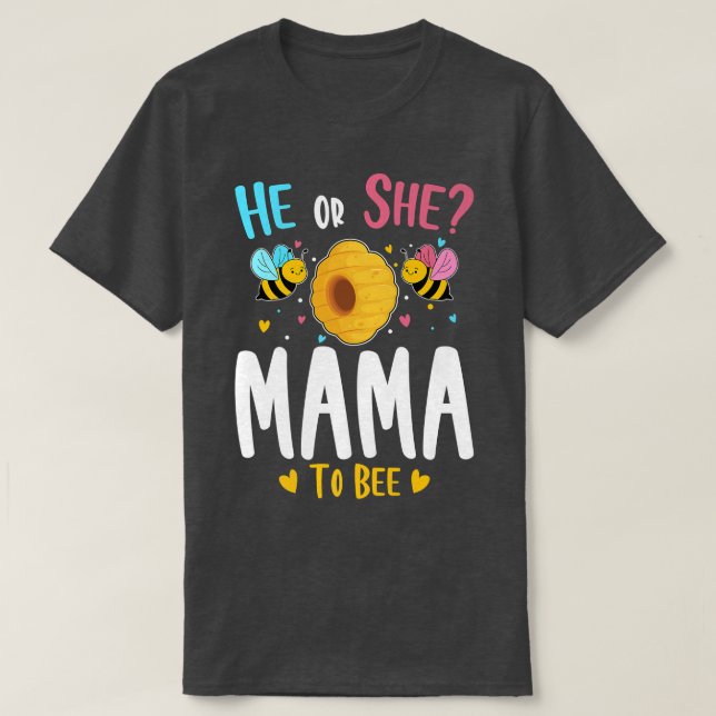 T-shirt Lui ou elle maman à être Genre Reveillez Baby show (Design devant)