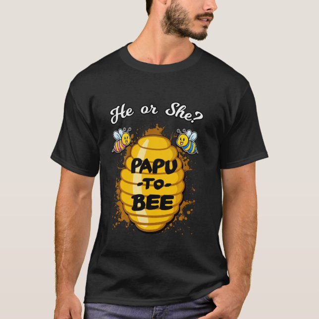 T-shirt Lui Ou Elle Papu À Être Sexe Faire-part Bébé Sho (Devant)