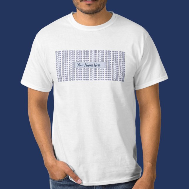 T-shirt Lui Pronononounes genre en bleu Répétition (Créateur téléchargé)