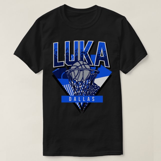 T-shirt Luka Retro Dallas Basketball Throwback (Design devant)