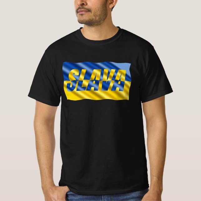 T-shirt L'Ukraine bleue et jaune inspire la paix ni la gue (Devant)