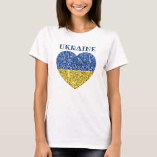 T-shirt L'Ukraine drapeau parties scintillant faux pétille