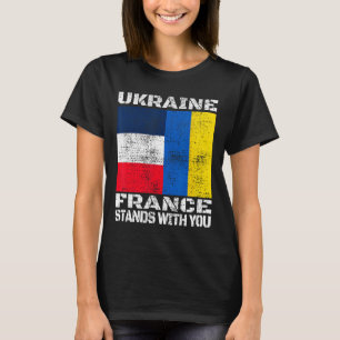 T-shirt L'Ukraine La France est avec vous Drapeau de souti