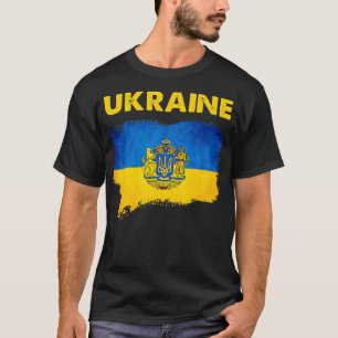 T-shirt L'Ukraine vintage Drapeau Avec Symbole Trident Ukr