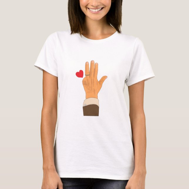 T-shirt Lula's left hand and a heart (Devant)