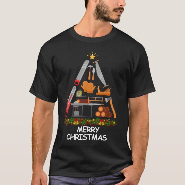 T-shirt Lumberjack Christmasree Joyeuse fille de Noël (Devant)