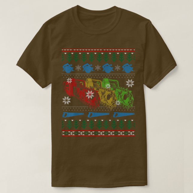 T-shirt Lumberjack laide de Noël pull Chainsaw Lover  (Design devant)