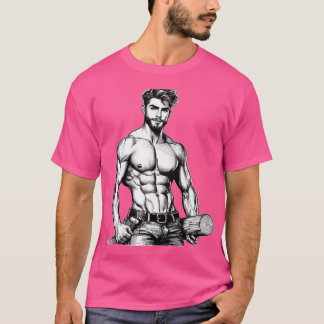 T-shirt Lumberjack Muscle Power LGBTQ Fierté Gay CouleurEn