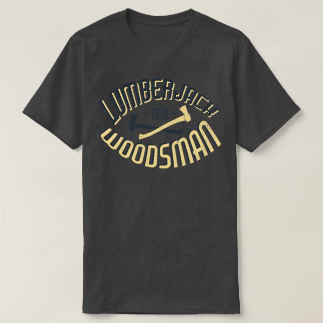 T-shirt Lumberjack vintage Ax Woodcutsman (Design devant)