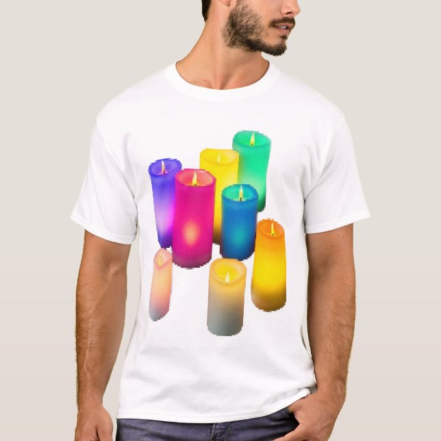T-shirt Lumière de bougie colorée (Devant)