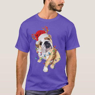 T-shirt Lumière de Noël de Bulldog Reindeer