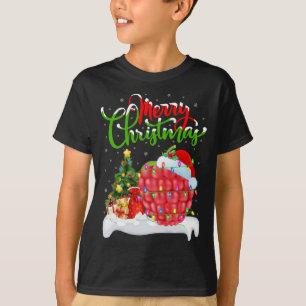 T-shirt Lumière de Noël de la framboise Père Noël Raspberr