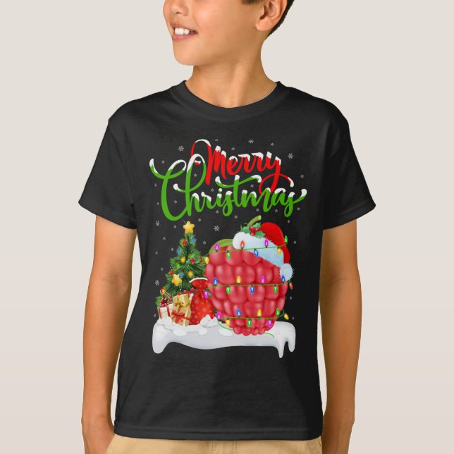 T-shirt Lumière de Noël de la framboise Père Noël Raspberr (Devant)