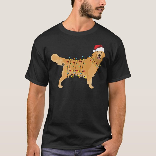 T-shirt Lumière de Noël Golden Retrior   (Devant)