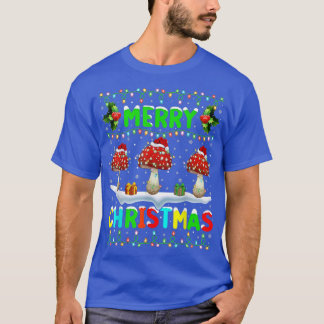 T-shirt Lumière des champignons Noël Chapeau Joyeux Noël M
