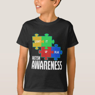 T-shirt Lumière It Up Blue Puzzle Inspiration Autisme Awar