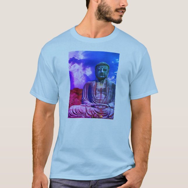 T-shirt Lumière Méditation Bouddha couleur de la statue (Devant)