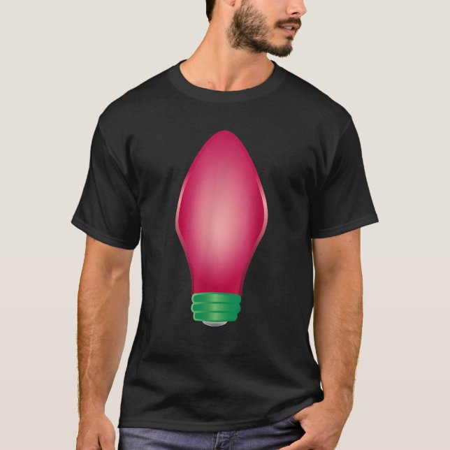 T-shirt Lumière rose pour sapin de Noël  (Devant)