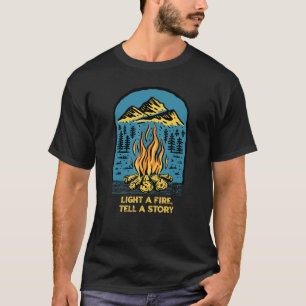 T-shirt Lumière Un Feu Raconter Une Histoire Camping Chemi