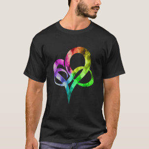 T-shirt Lumières colorées Infinité Coeur Poly Fierté P