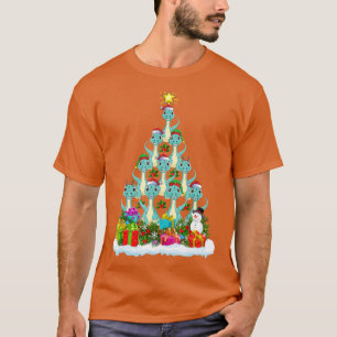 T-shirt Lumières de Noël amusant Père Noël Brontosaurus Di