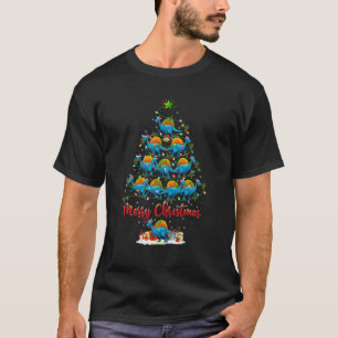 T-shirt Lumières de Noël amusant Père Noël Spinosaurus Din