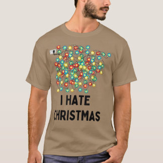 T-shirt Lumières de Noël angoissées Je déteste Noël drôle