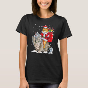 T-shirt Lumières de Noël Chat Noir Amoureux Chat Drôle de 