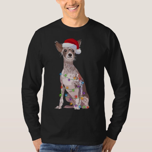 T-shirt Lumières de Noël Chinois Craint Amoureux des chien (Devant)