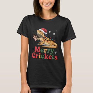 T-shirt Lumières de Noël de lézard de grillons joyeux
