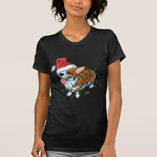 T-shirt Lumières de Noël de Noël de chiot de corgi de