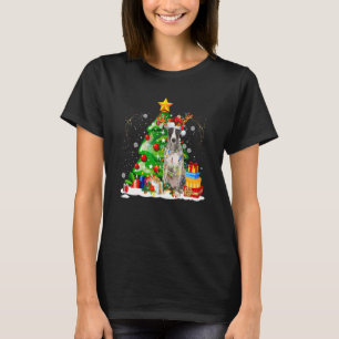 T-shirt Lumières de Noël de Renne Greyhound Chien Xmas