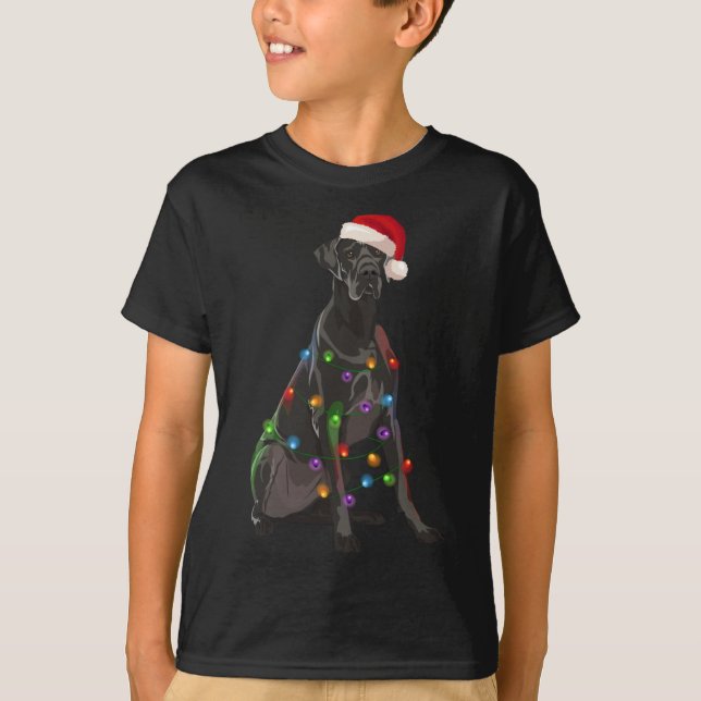 T-shirt Lumières de Noël des grands Danois Noël Amoureux d (Devant)