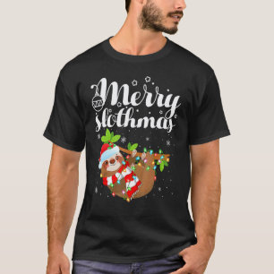 T-shirt Lumières de Noël drôles de paresseux Joyeux Slothm