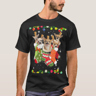 T-shirt Lumières de Noël du chien de Noël Chihuahua
