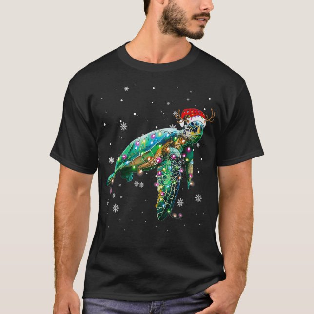 T-shirt Lumières de Noël Funky Santa Hat Joyeux Noël 2 (Devant)