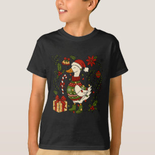 T-shirt Lumières de Noël Merry Goosemas Oie Canard Boho Fl