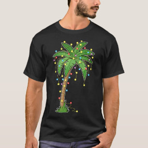 T-shirt Lumières de Noël Palm Tree Beach Funny Tropical Xm