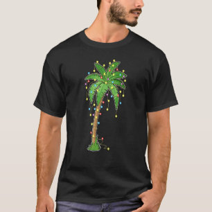 T-shirt Lumières de Noël Palm Tree Beach Funny Tropical Xm
