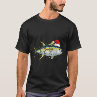 T-shirt Lumières de Noël Poisson Thon Festif Drôle Xmas