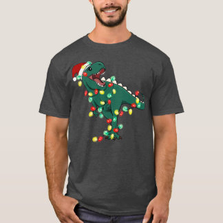 T-shirt Lumières de Noël TRex Père Noël