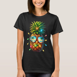 T-shirt Lumières de Noël Tropical Pineapple Sungl Xmas En 
