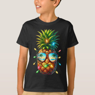 T-shirt Lumières de Noël Tropical Pineapple Sungl Xmas En 
