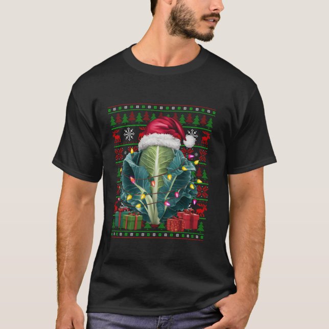 T-shirt Lumières de Noël Vilain chapeau de Père Noël Chou  (Devant)
