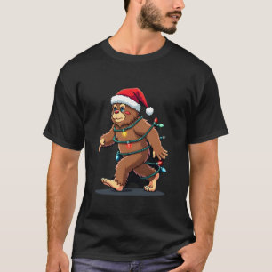 T-shirt Lumières de sapin de Noël Bigfoot Santa Xmas garço
