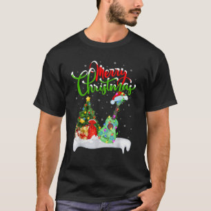 T-shirt Lumières de sapin de Noël Chapeau de Père Noël Mus