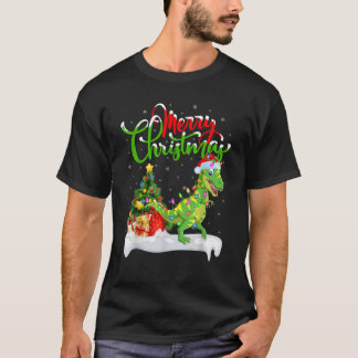 T-shirt Lumières de sapin de Noël Chapeau de Père Noël T R
