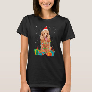 T-shirt Lumières de sapin de Noël Chien Caniche Chiot