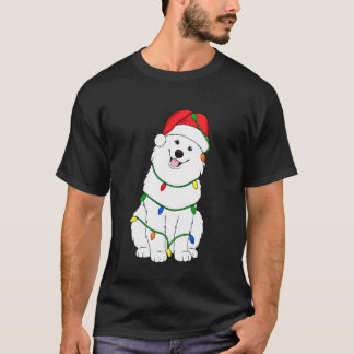 T-shirt Lumières de sapin de Noël Samoyed Amateur de chien
