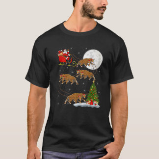 T-shirt Lumières des arbres de Noël amusant Père Noël équi